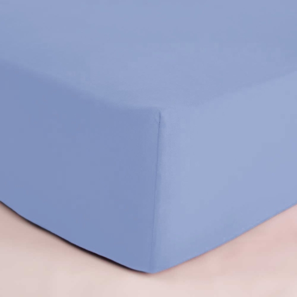 Single-Feinjersey-Spann-Bettuch - Spannlaken mit Gummizug - 100/200 - blau